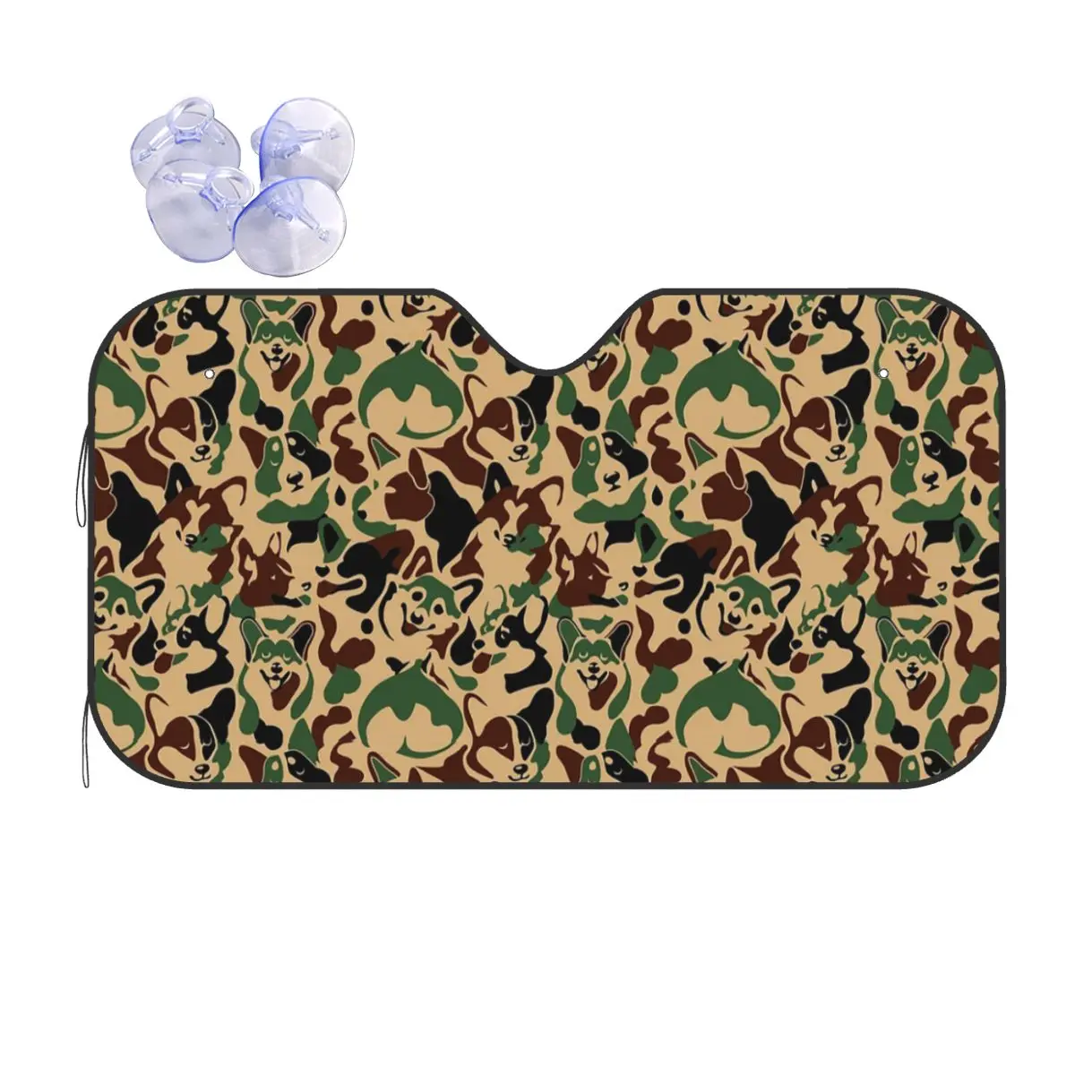 

Камуфляжный складной солнцезащитный козырек Corgi 70x130 см, алюминиевая фольга, автомобильный солнцезащитный козырек от солнца