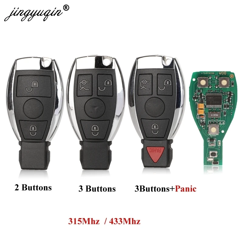 Jingyuqin 2/3/4 أزرار NEC و BGA ويكون مفتاح بعيد مع 315mhz 434MHZ لمرسيدس بنز سيارة تحكم عن بعد عام 2000-