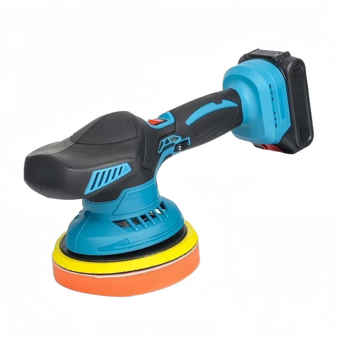 21V Cordless Polishing Machine and Car Waxer, Brushless Handheld Electric Buffer with 6 Speed Settings, 125 mm Backing Pad