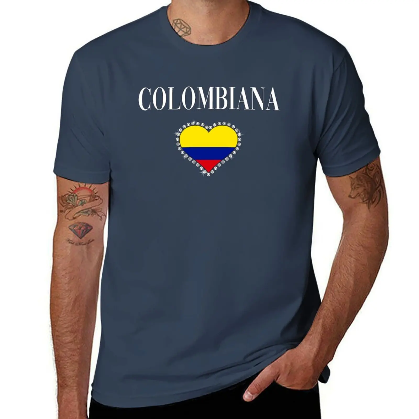 

Camiseta Colombiana Girl Heart T-shirt summer top summer clothes t shirts for men cotton