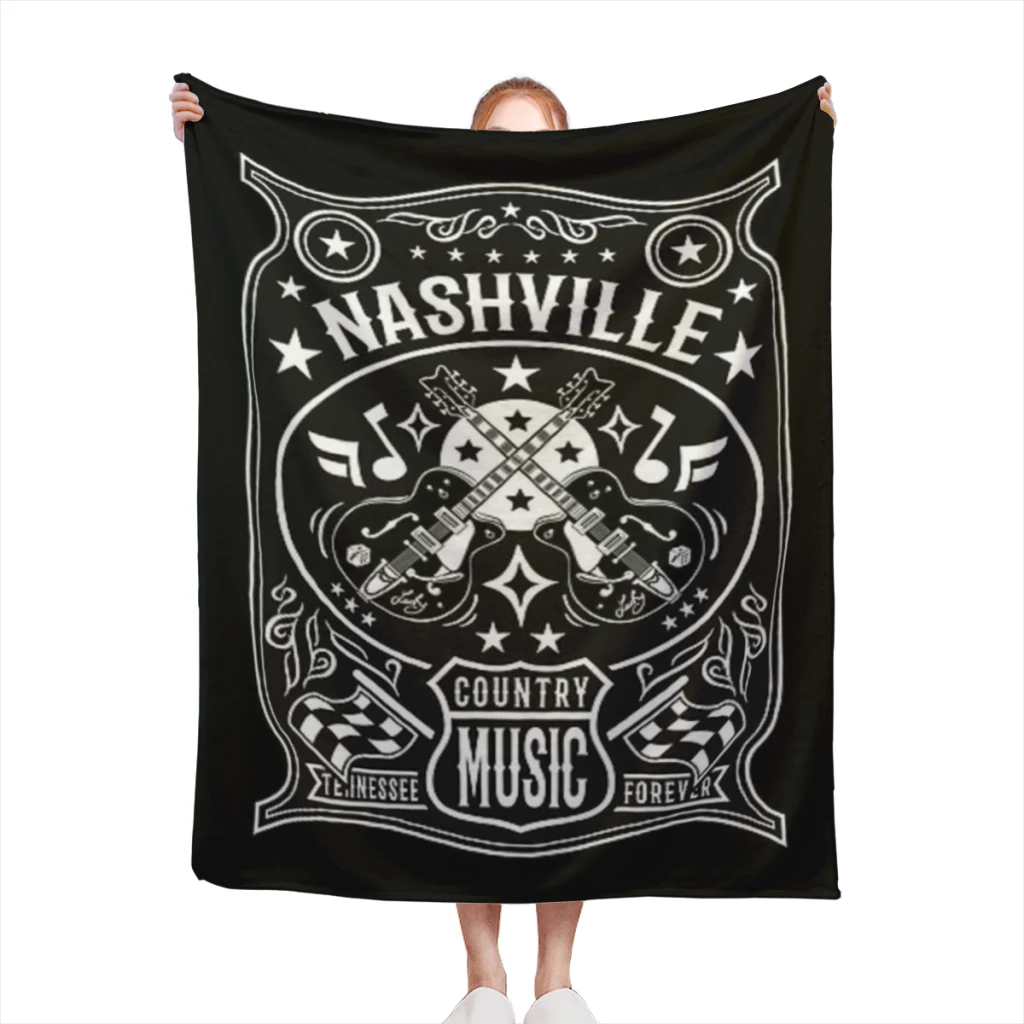 

Retro Country Music Lover Medium Blanket Comforter Flannel Soft throw Blankets Warm Home and Decoration