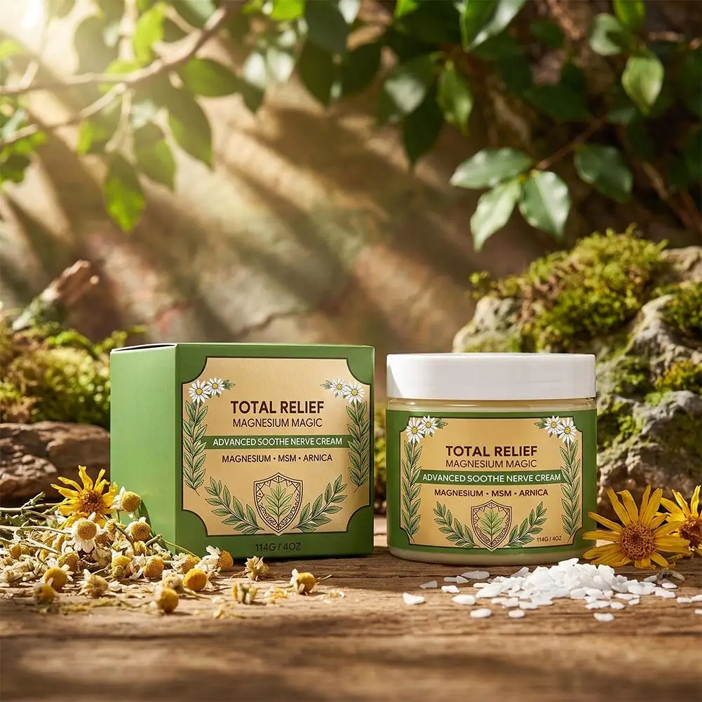 Total Relief Magnesium Body Cream Soothing Magnesium MSM Arnica Comfortable Nerves Legs, Shoulders & Back Daily Comfort Care