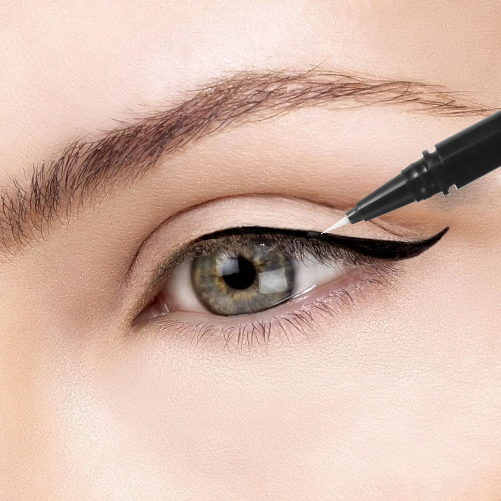 

3pcs Black Liquid Eyeliner Pen Set Empty Refillable Tubes Brush Tip Premium Quality Long Lasting Durable Plastic