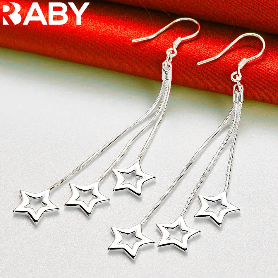 URBABY 925 فضة هندسية إسقاط أقراط للنساء مجوهرات الأزياء سحر نعمة نوبل اكسسوارات الزفاف