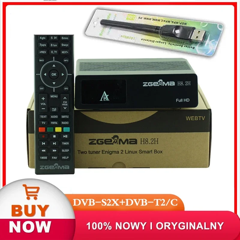 Zgemma H8.2H T2/C+S2 Satellite+Terrestrial/cable DVB 1080p Enigma2 Linux OS TV Decoder Support ccams TV Receiver