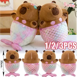 35CM New Cute Capybara Stuffed Plush Toys Mermaid Children Pillow Doll Decorative Water Dolphin Creative Doll Birthday Gift