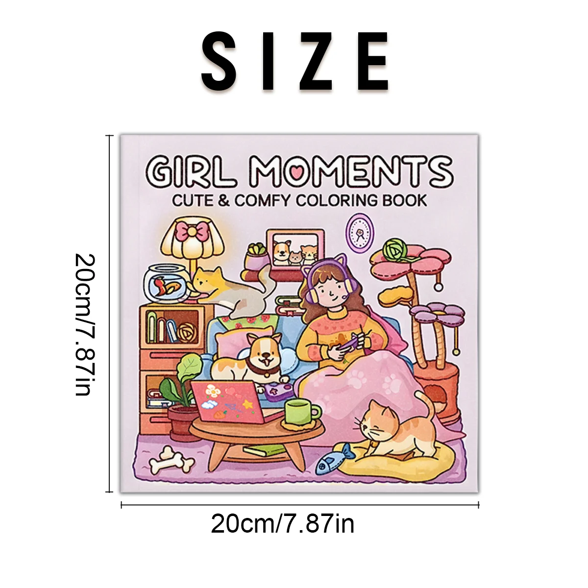 Girl Moments Adult Coloring Book for Adults Cute Cozy Daily Activities Cozy Spaces Design Stress Relief Relax Drawing Gift Book image 4