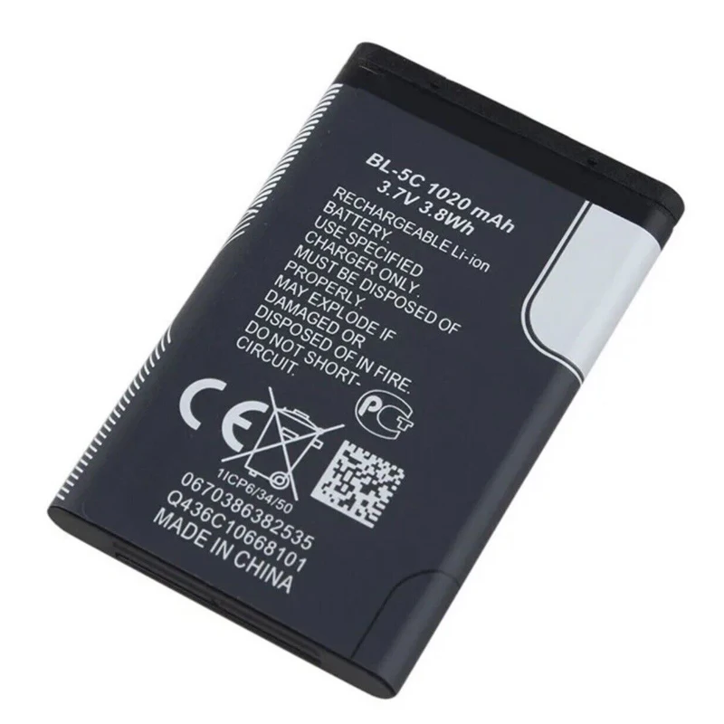 Nowy BL-5C 1020mAh telefon komórkowy bl 5c bateria do oryginalnego bl-5c Nokia 2610 2626 3100 3109 3110 klasyczna 3120 3650