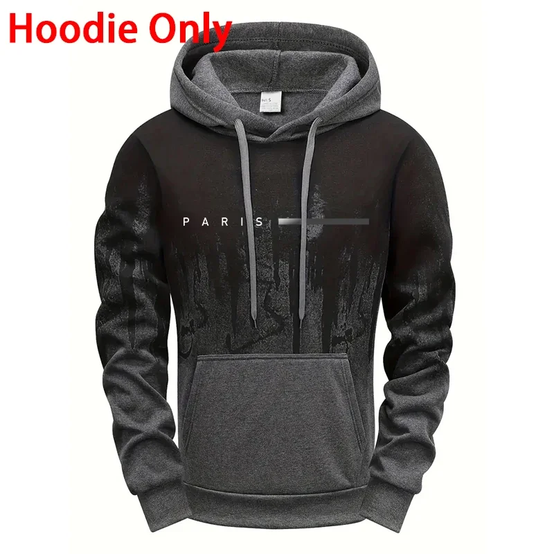 Men's Set/Hoodie/Pants Paris New in Casual Hooded Tracksuit Autumn Winter Daily Sports Fashion Sweatshirt and Sweatpants Outfit view 5