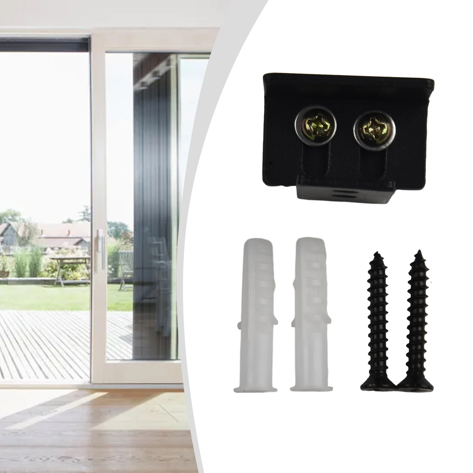 Adjustable Sliding Door Floor Hardware Bottom Barn Door Guide Roller Decor, Stable and Reliable, Prevents Door Swinging