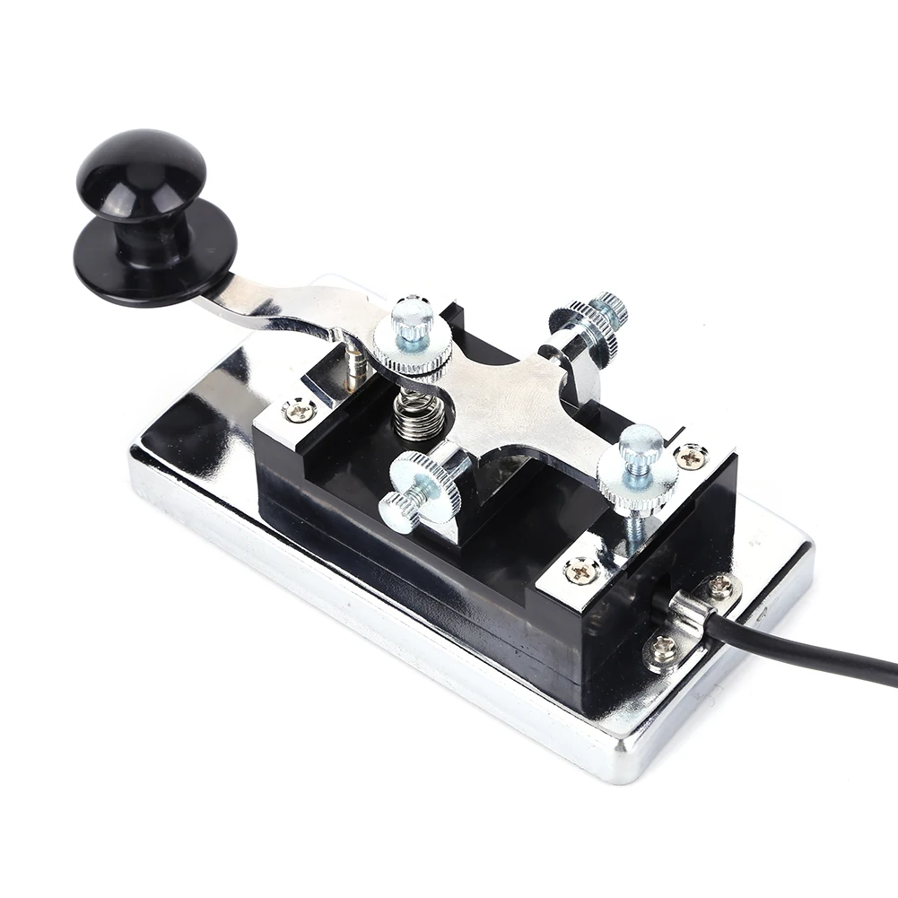 

Stainless Steel Morse Code CW Trainer Learner CW Telegraph Key DIY Telegraphing Key Shortwave Radio Communication Teaching Aids