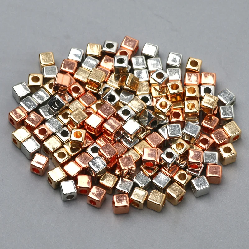 CCB Acrylic Beads 3/4/5mm 100/200pcs Multicolor Square Seed Beads Loose Spacer Beads For Jewelry Making DIY Jewelry Accessories