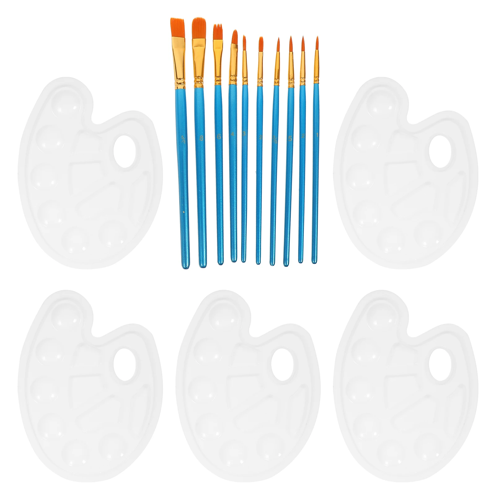 

Painting Brush Set Tray Pigment Plates Portable Brushes for Kids Girls Women Students Artists Stainless Steel ABS Nylon Durable