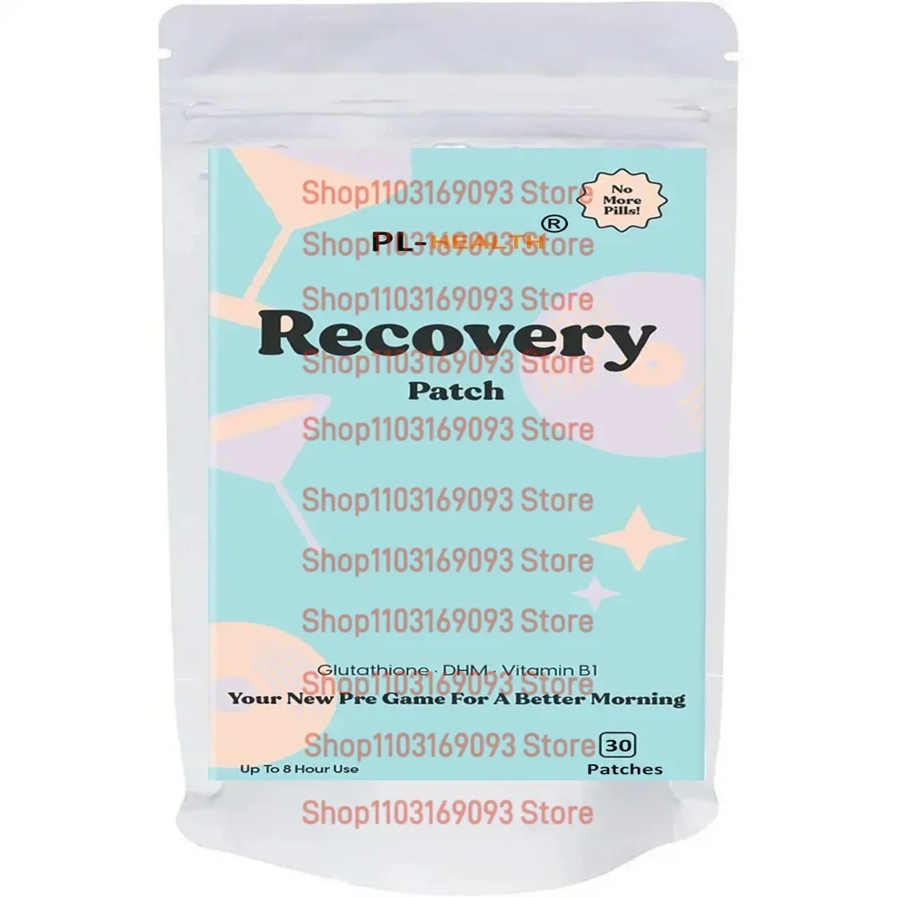 Recovery Transdermal Patches Supports Morning After with Vitamin B1, DHM, Glutathione 30 Patches One Month Supply