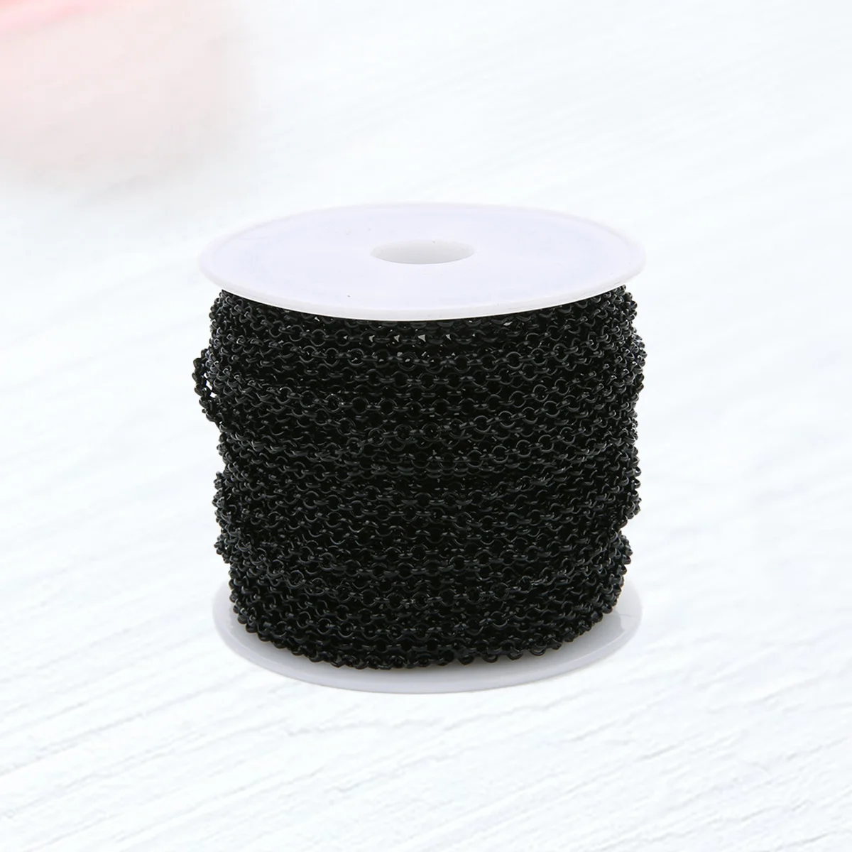 

DIY Making Accessories 3mm Black Shaped Chain Spool Lightweight Easy to Use and Store Craft Necklace Bracelet Tassels
