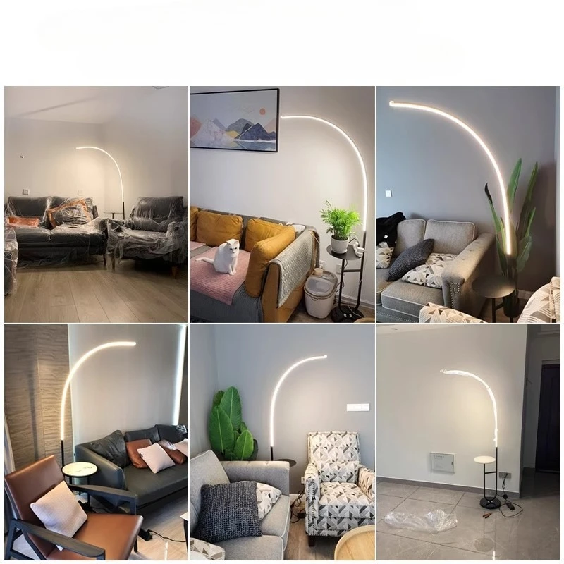 Lámpara de pie sala de estar sofá lateral estante simple lámpara de noche dormitorio creativo estudio