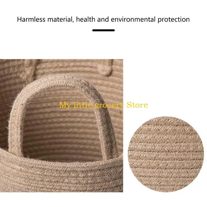 D5BD Spacious Handwoven Cotton Rope Basket Delicate Cotton Rope Large Woven Basket Versatile Home Organization Stand Holder
