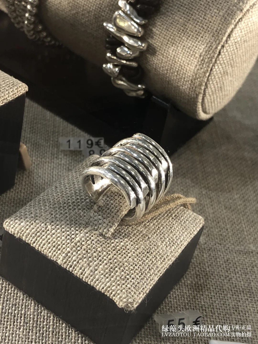 LIVVY Silver Color Vintage Layered Open Rings For Women Men  Adjustable Large Irregular Finger Rings Party Jewelry Gift