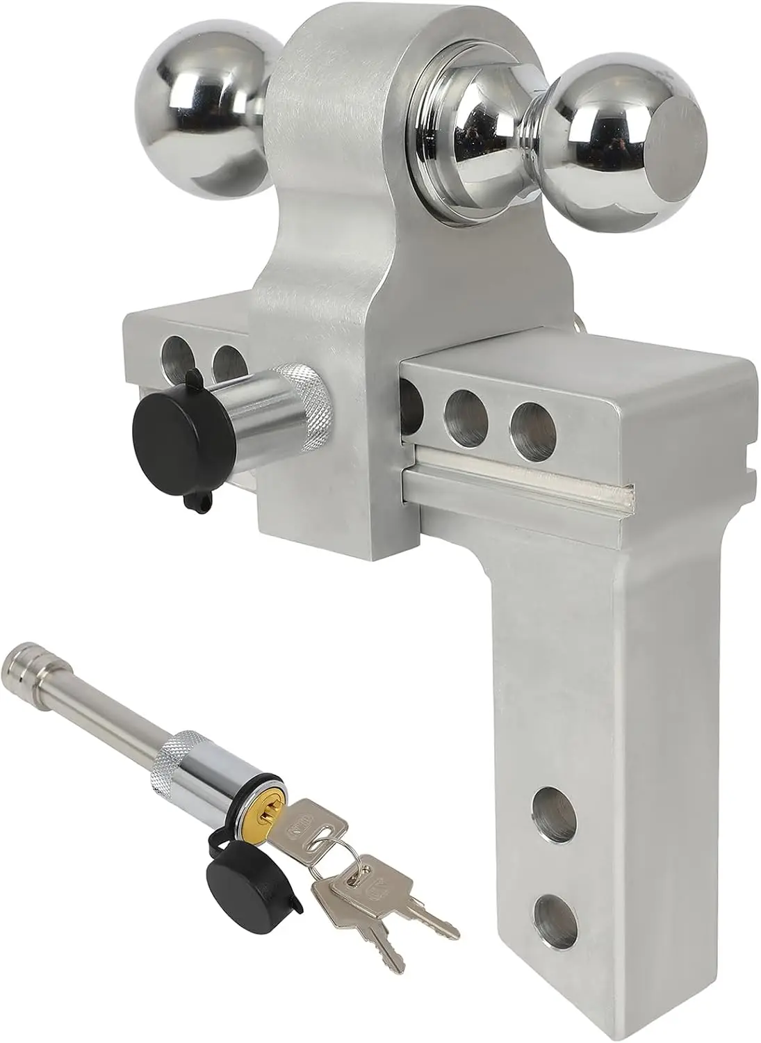 

Durable 2" Receiver Dual Ball Mount 10000lb 6" Drop Adjustable Trailer Towing Hitch