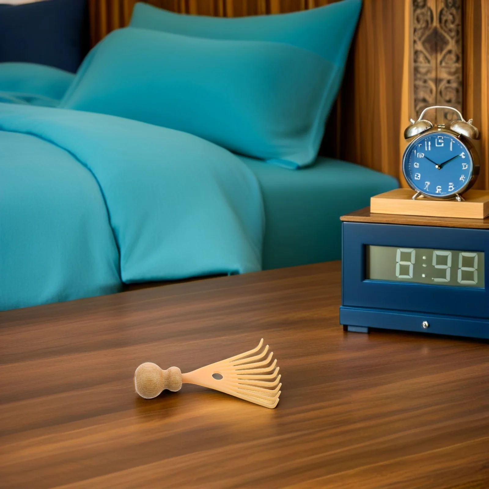 

2 шт., инструмент для массажа кожи головы, ручная бамбуковая расческа для нацеленного релаксации головы, легкое облегчение зуда и удобная ежедневная кожа головы