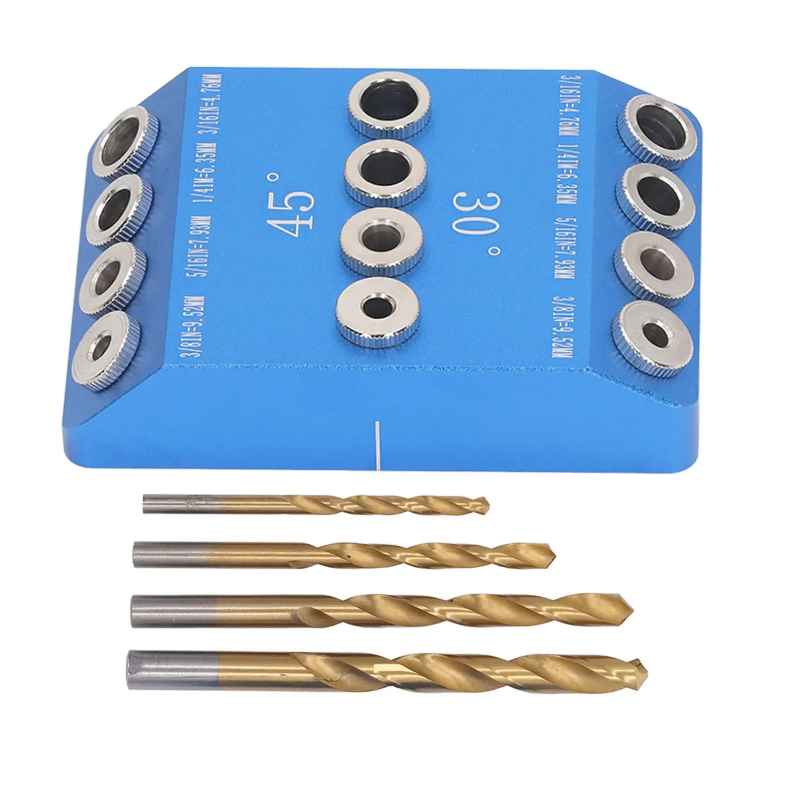 Multi-Angle Drill Guide Jig 30/45/90° - Aluminum Alloy Tool for for woodworking & Cutting