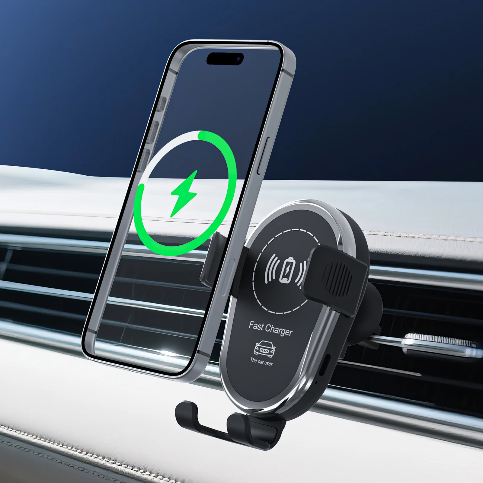 

Wireless Car Charger Magnetic Air Vent Fast Charging Phone Holder for iPhone 17 Pro Max 16 15 Samsung Android Phones