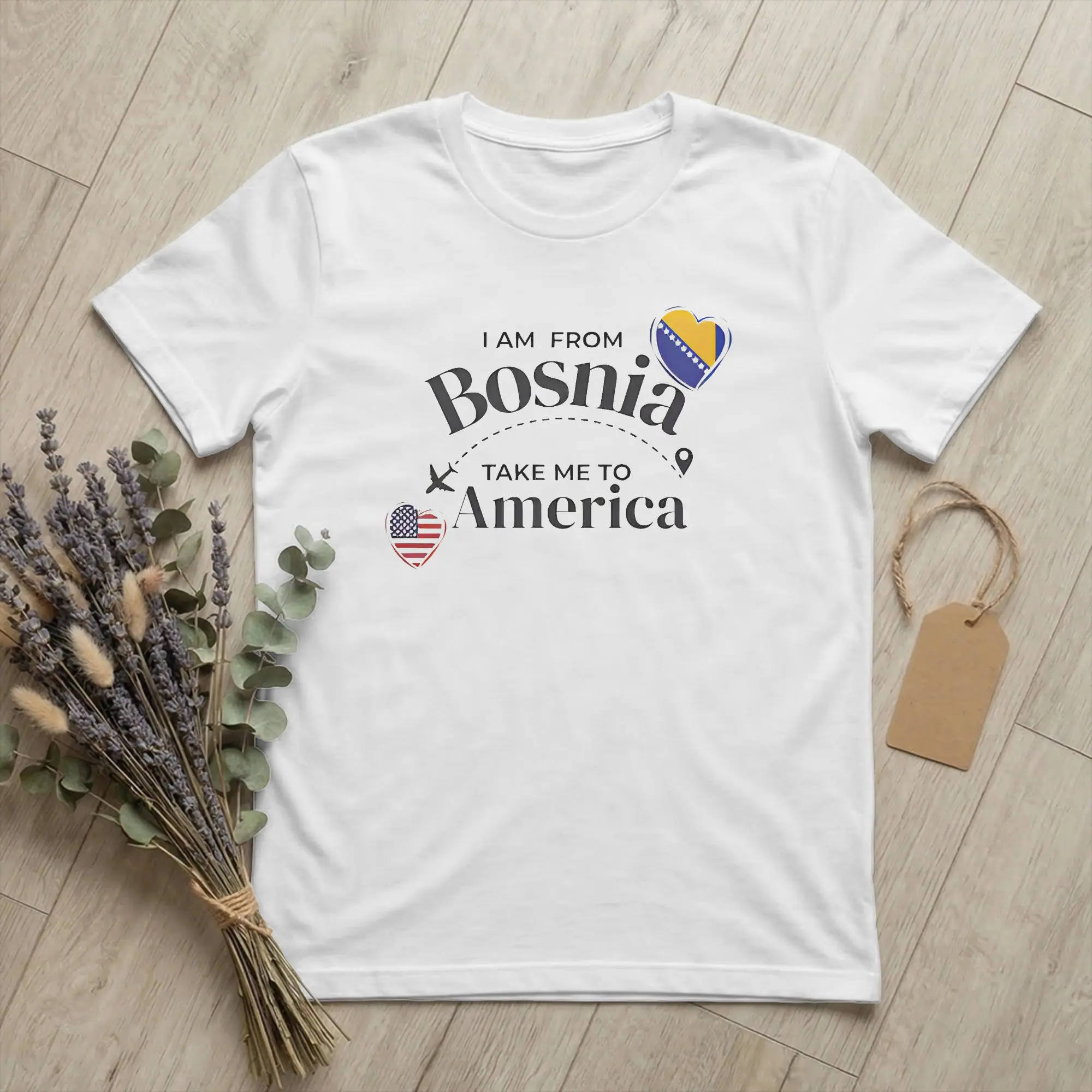 Men T-Shirt From Bosnia Take Me To America Humor 100% Cotton Tees Short Sleeve Funny T Shirt Round Neck merchandise Unique