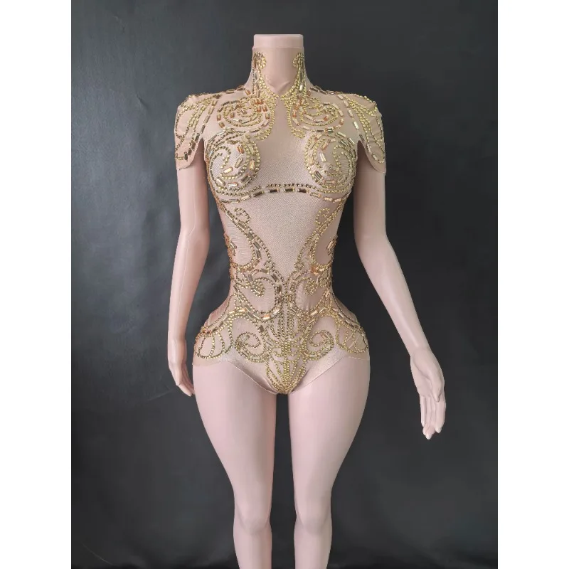 Performance Costumes Bodysuit Sparkling Diamond Latin Dance High-altitude Hanging Rings DancePerformance Clubwear Costume
