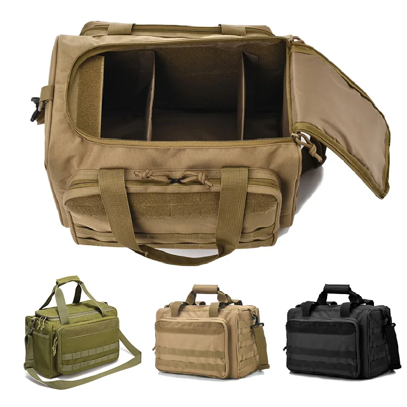 600D Waterproof Air Gun Shooting Pistol Storage Bag Tactical Range Bag Molle System Hunting Accessories Tool Sling Bag