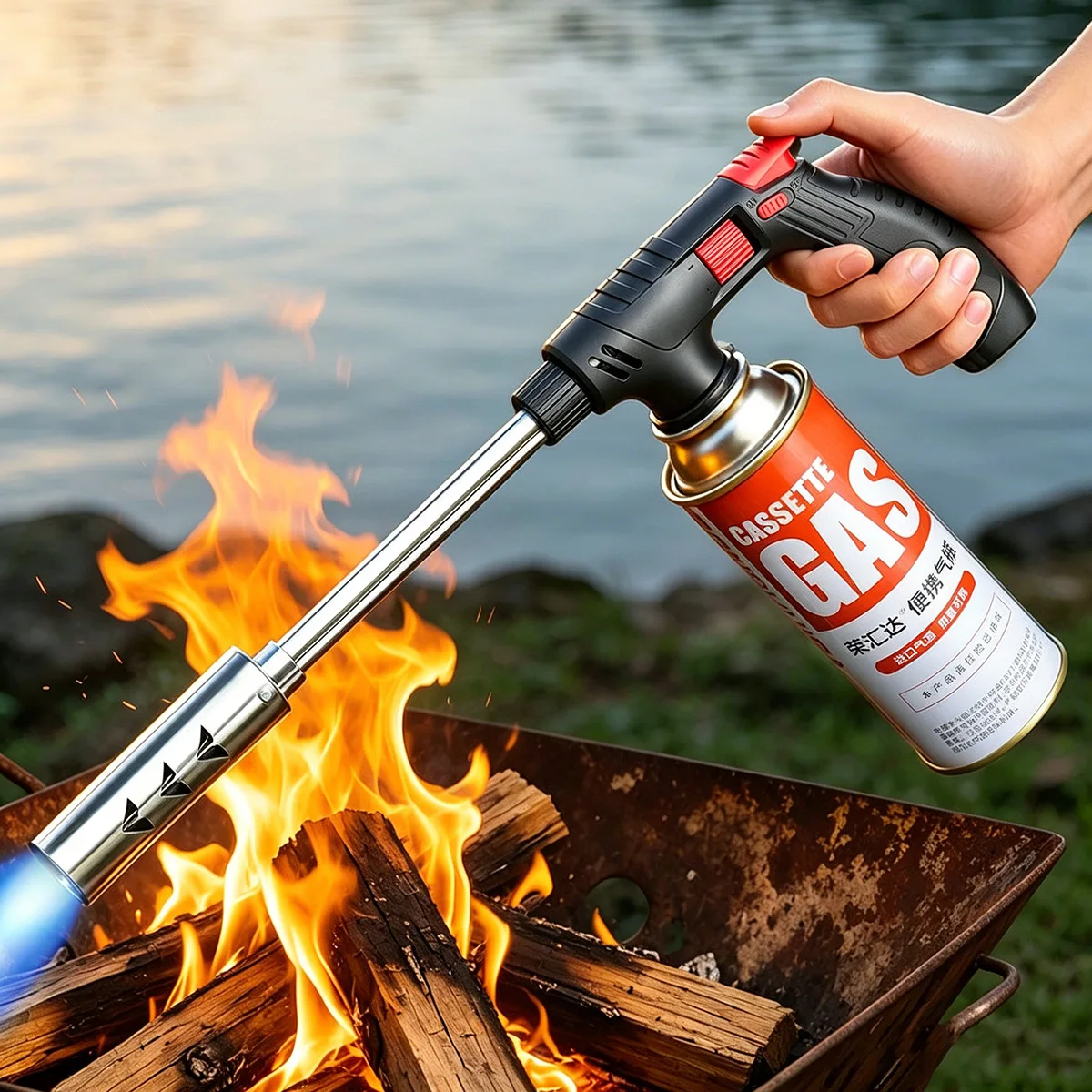 Camping Cooking Youtube - Antorcha de butano extendida con tubo