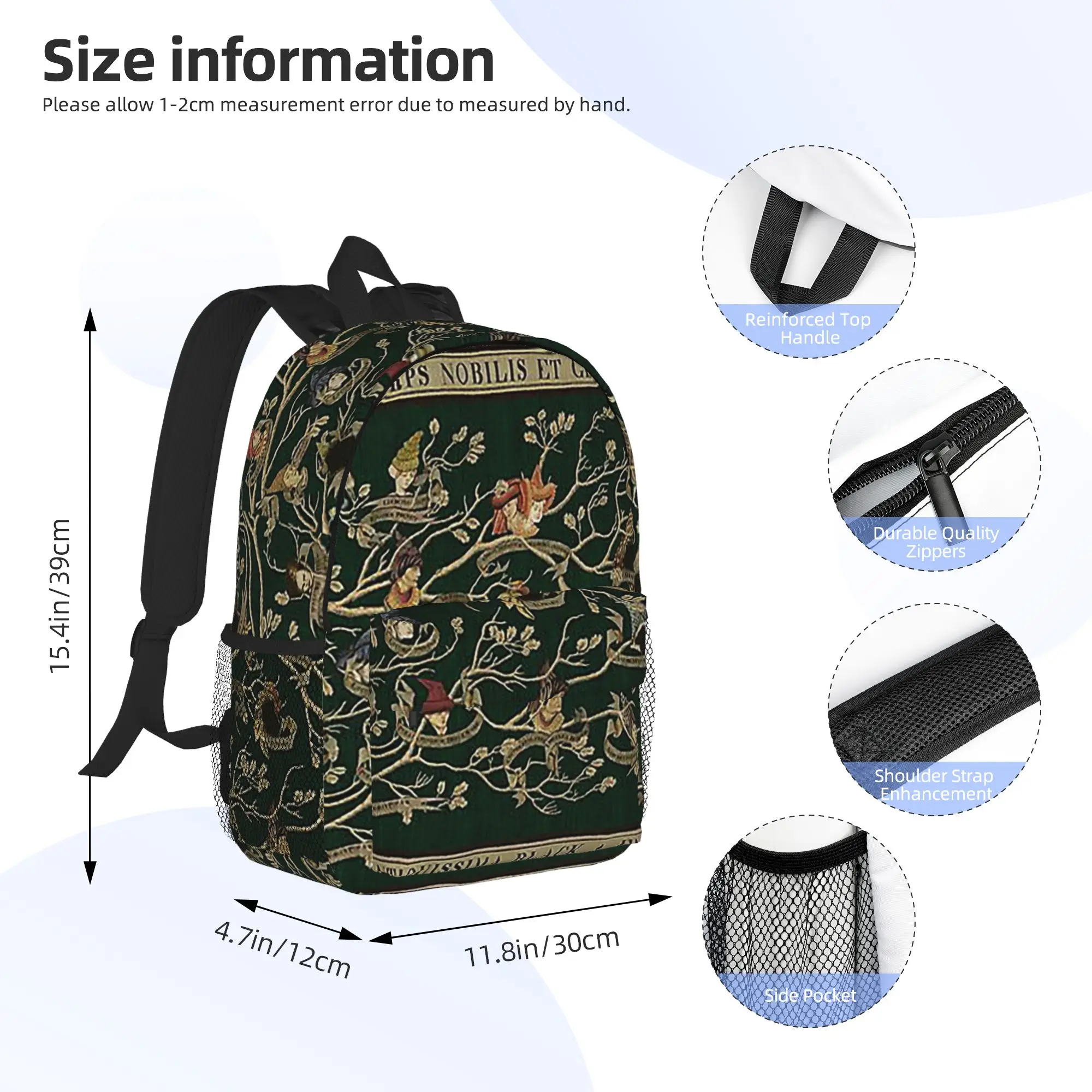Noble House of Black Family Backpack Hot Sale Daypack Large Capacity Boys Girls BookBag Shoulder Bags for Men Women School Bag