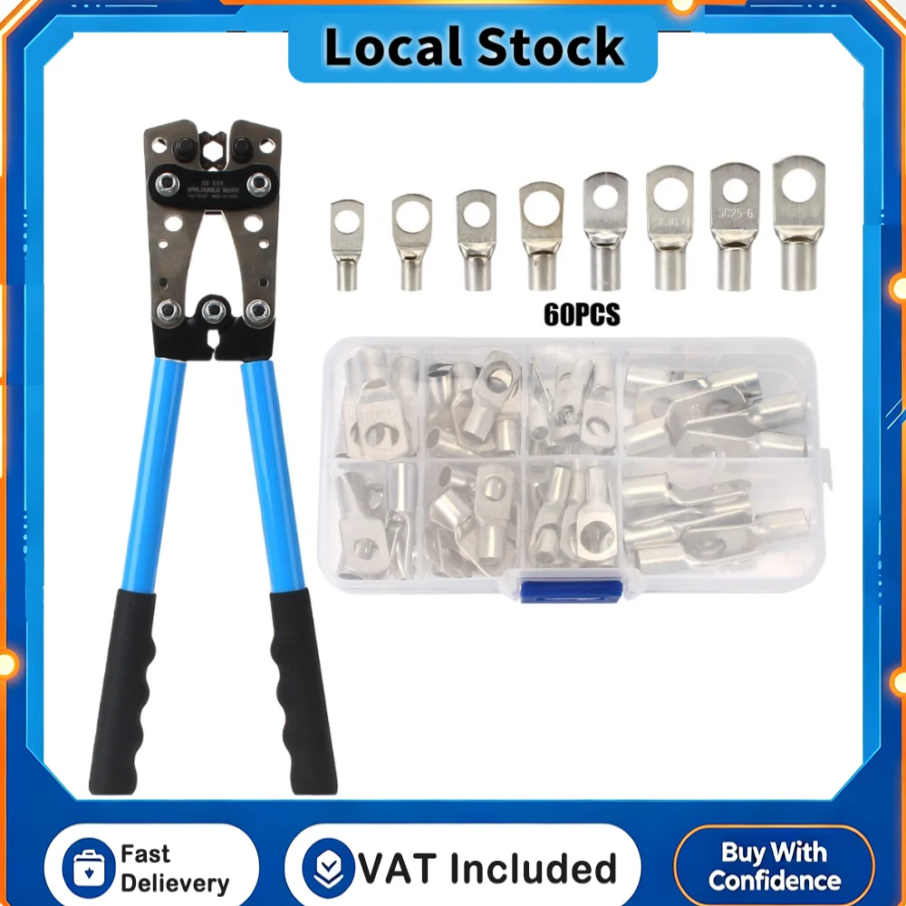 Crimpzange für Rohrklemmen, Sechskant-Crimpwerkzeug, Multitool, Batteriekabelzange, Handwerkzeug HX-50B 6-50mm² AWG 10-0