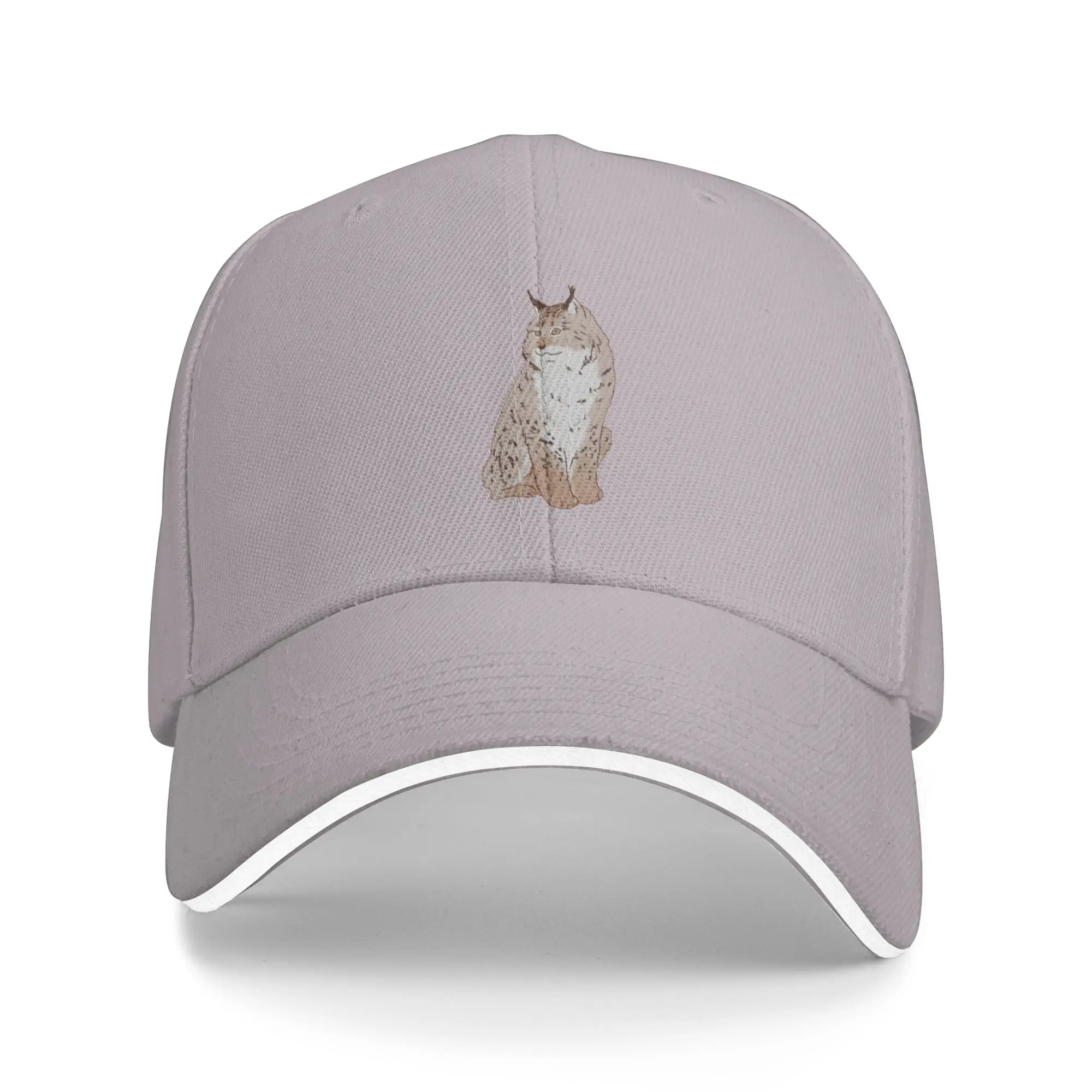 Fashion Cute lynx art  Curved Brim Baseball Cap Simple Versatile Men's Panama Hat