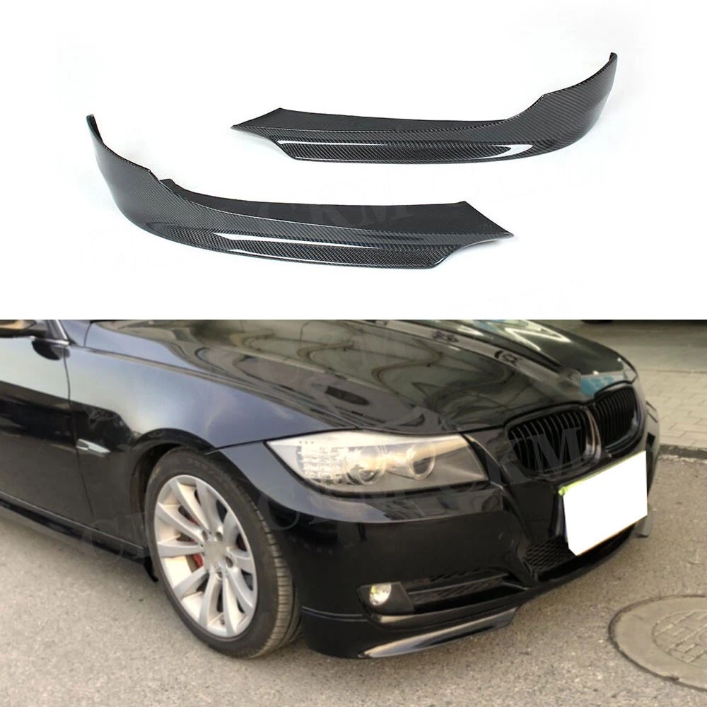 

2 PCS Front lip Splitters Flaps Spoiler For BMW 3 Series E90 Base Sedan LCI 2006-2012 Carbon Fiber Bumper Fin Winglets