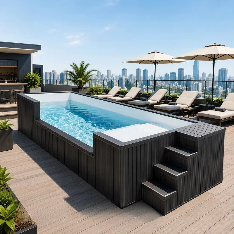 Container Swimming Pool Weather‑Resistant Above‑Ground Leisure Facility For Homestay Resort Garden Supports Outdoor Swimming