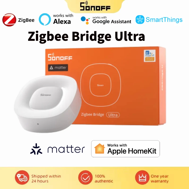 SONOFF ZBBridge-U Zigbee Matter Bridge Ultra Smart Home Security Ethernet Connection OTA Upgrade Works SNZB-02d/SNZB-03P Devices