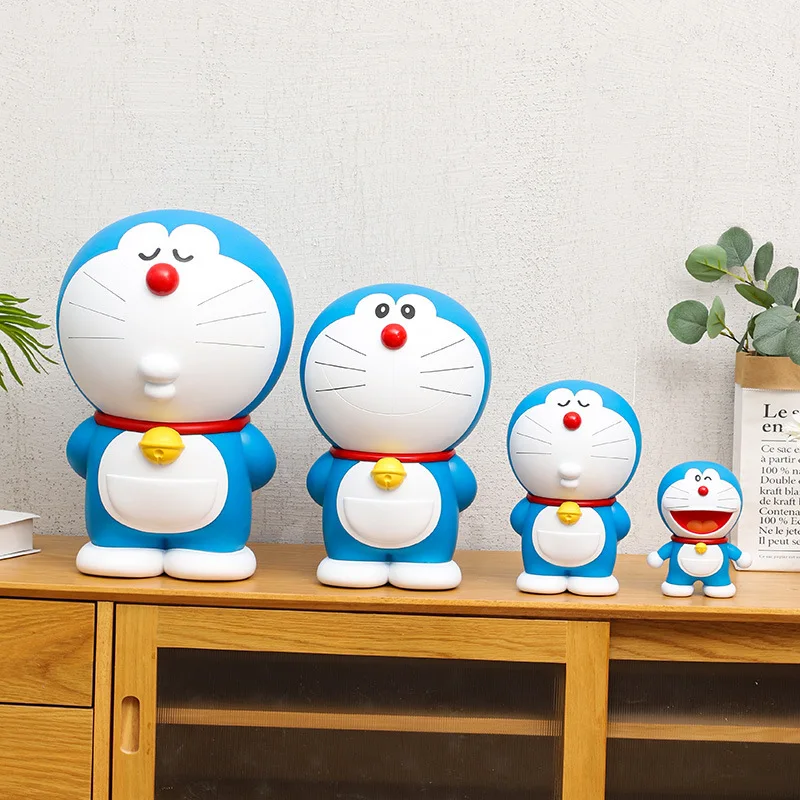 Miniso Doraemon Piggy Bank سعة تخزين كبيرة وزخرفة جرة تخزين Doraemon Cat المقاومة للسقوط