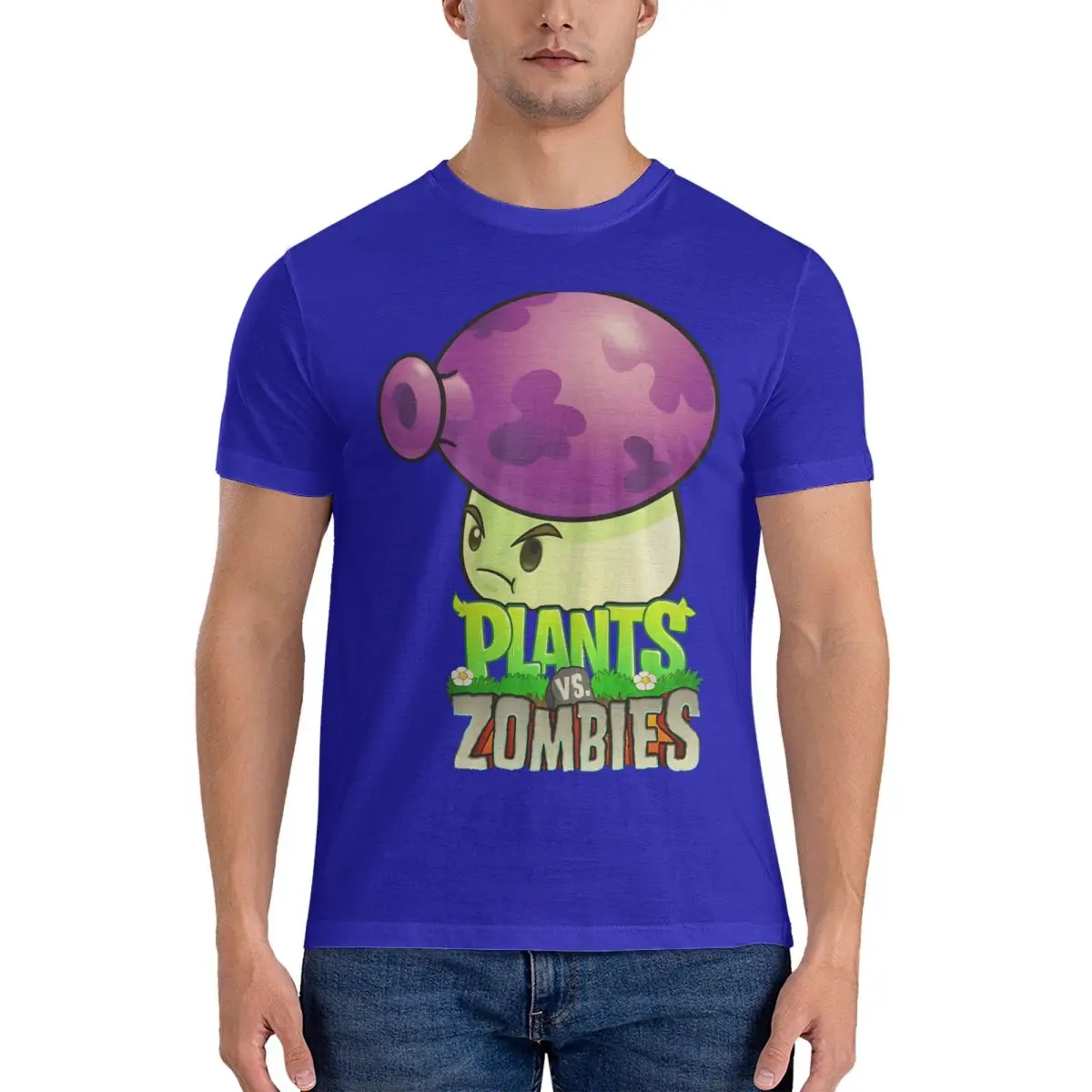2025 نموذج جديد الفطر لعبة فيديو الرجال تي شيرت النباتات مقابل Z-الزومبي مضحك تيز قصيرة الأكمام س الرقبة تي شيرت القطن الخالص جديد أ