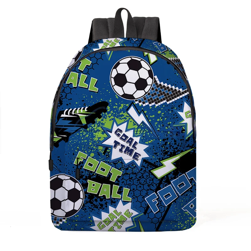 

Football Print Airplane Bags for Boy and Girls Best Gifts Large Capacity 2D Flat Cartoon School Backpack for Children