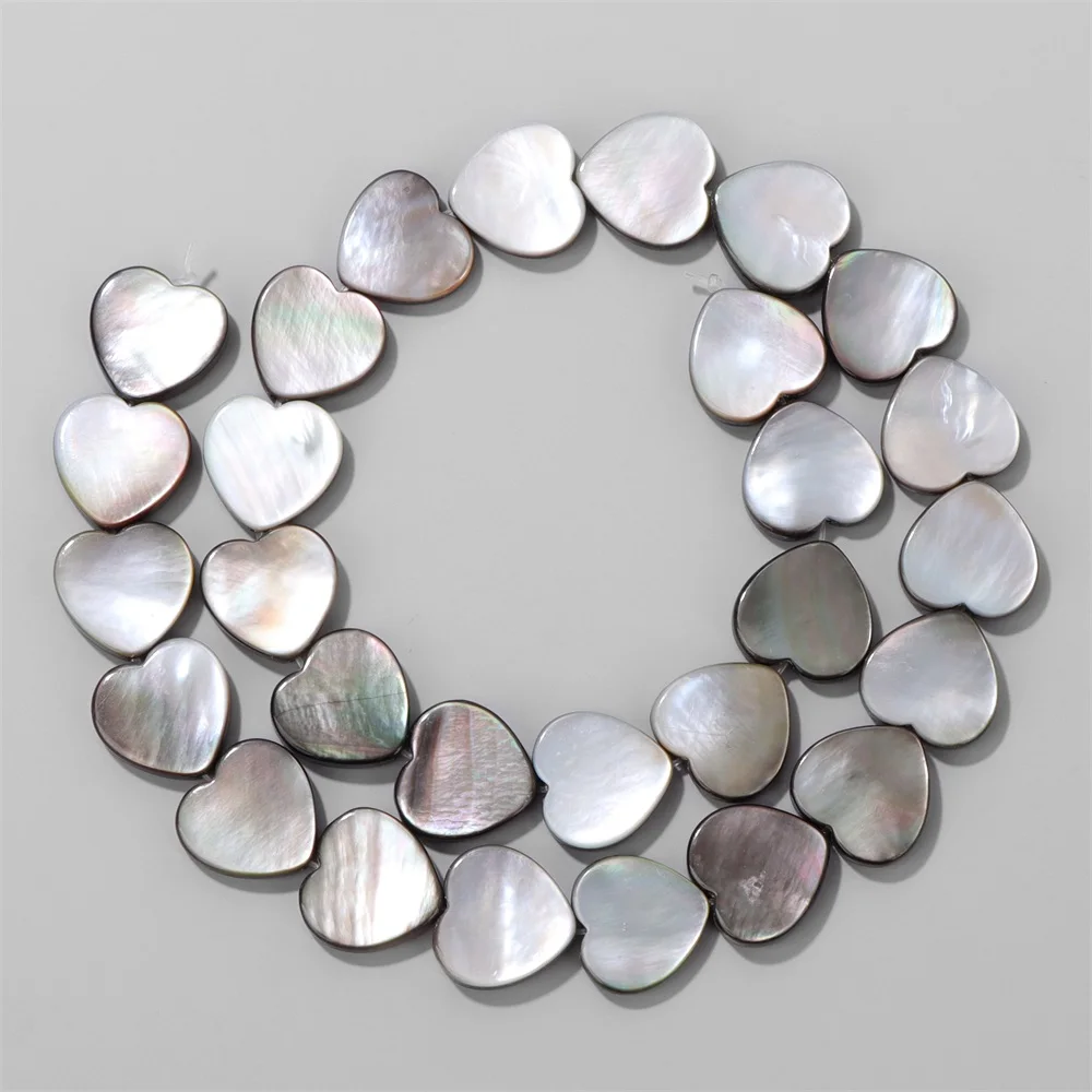 Natural Gray Mop Shell Beads Round Star Heart Square Mother of Pearl Shell Beads Loose Beads for Jewelry Making DIY Finding