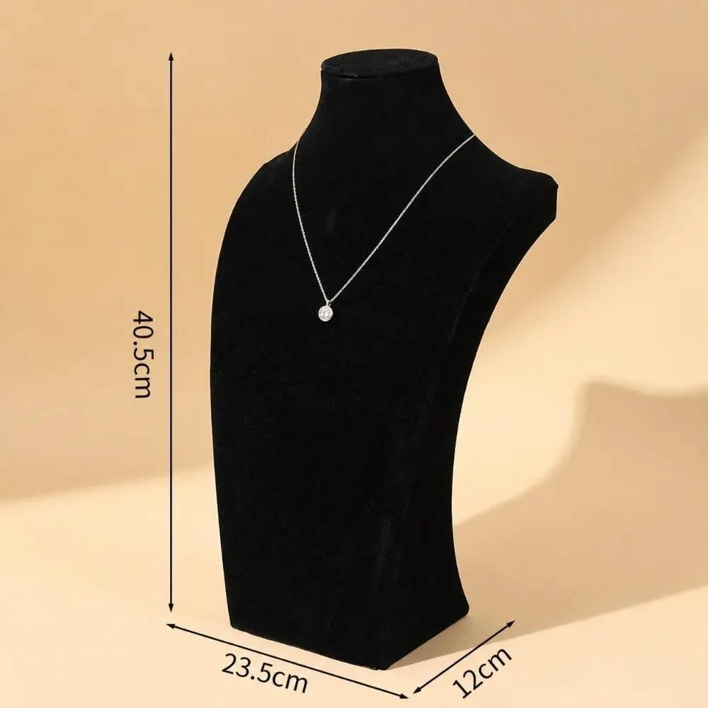 Creative Velvet Cloth Display Stand Human Shape Neck Mold Jewelry Show Rack Counter Use Mannequin Bust Counter Display