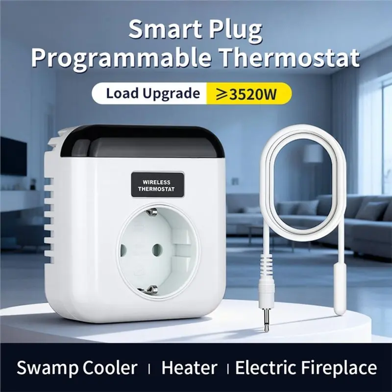 HFES Smart Plug Programmable Thermostat Remote Control Smart Plug Power Switch Support APP Control Voice Control