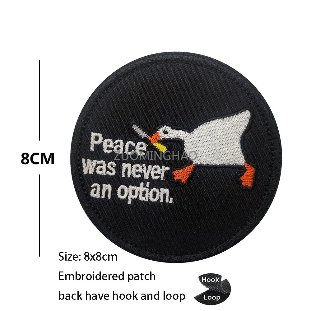 New Cute Cartoon Animal with Knife Cat Duck Goose Tactical Embroidered Cloth Patch Backpack Clothing Accessories Patch