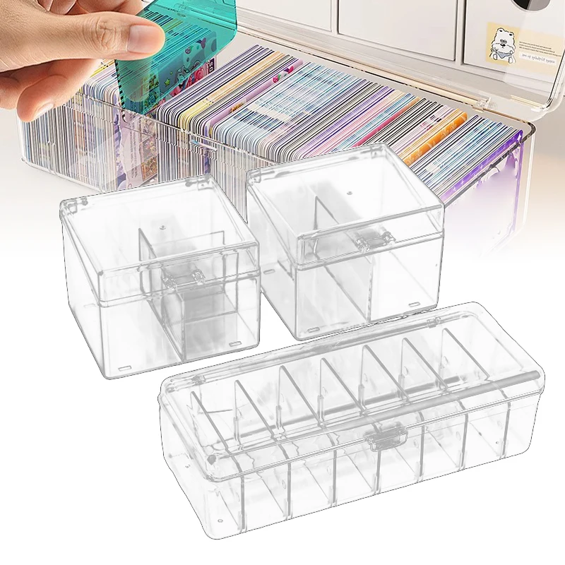 1 szt. Przezroczyste pudełko do pakowania, akrylowe pudełko na pocztówki, naklejki, prostokątne pudełko do przechowywania, pyłoszczelne, wytrzymałe, mocne pudełko na biżuterię