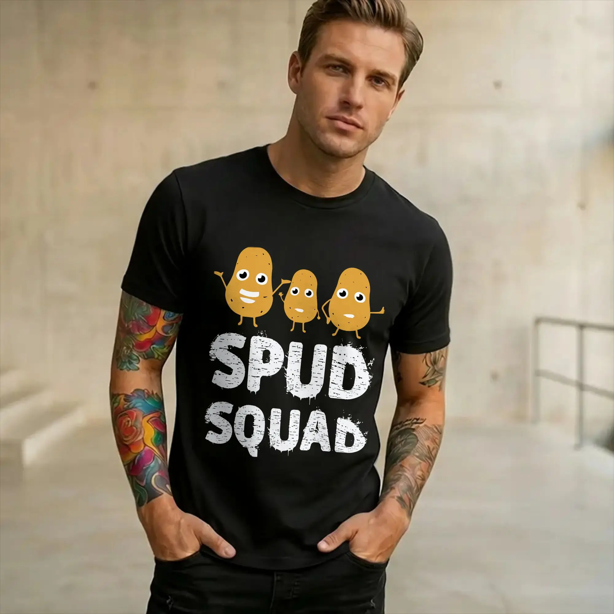 Mens Womens Spud Funny Food Vegetable T Shirt Cotton Fashion Tee Shirts  Clothing Outfits