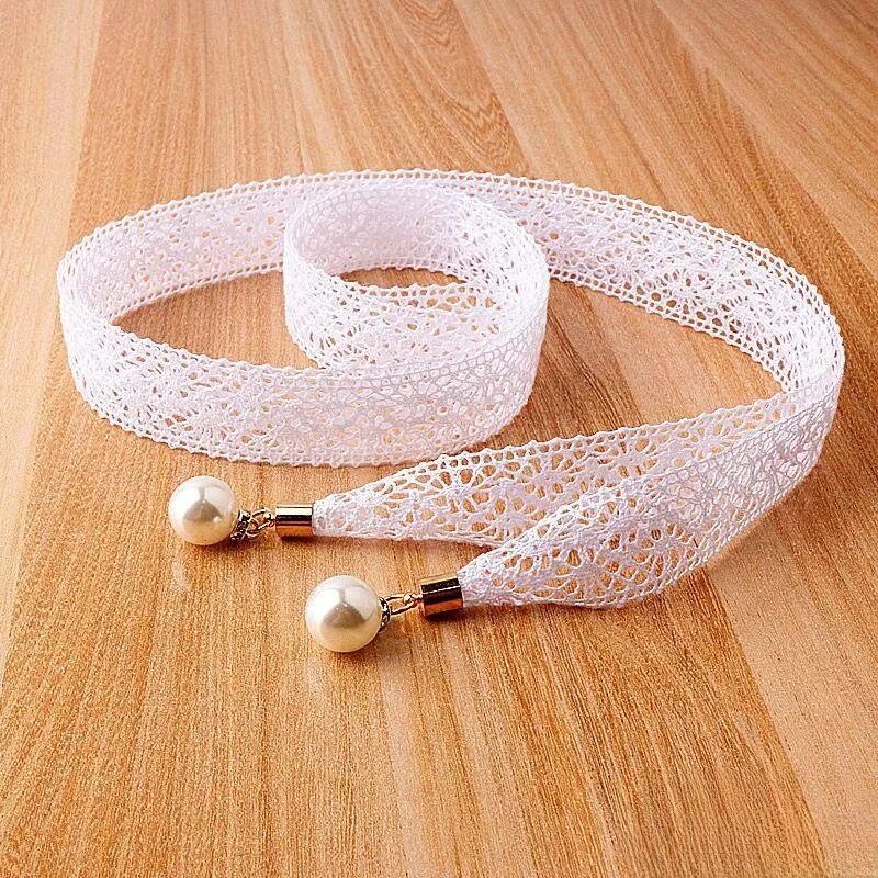 

Корейский стиль: кружевной пояс для женской юбки, простой в сочетании, с узлом, цепочка на талию, декоративный аксессуар для платья, милый стиль