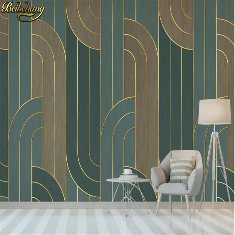 custom Modern wallpapers minimalistic geometric abstract gold lines wallpaper for bedroom walls TV background 3D wall Stickers
