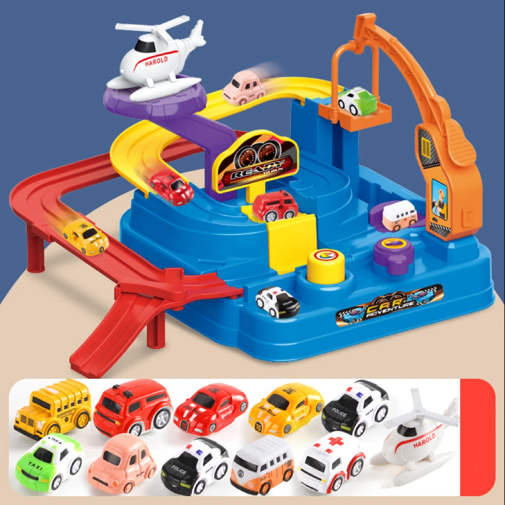 Children Car Adventure Toys Train Track Baby Intelligence clearance training parent-child interactive concentration