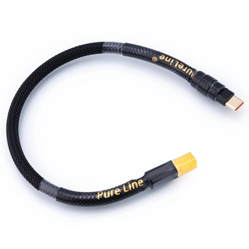 【Pureline】 canare L-4E6S Hifi usb dac كابل يو إس بي b لنوع c كابل ستيريو 6N OFC بيانات الصوت كابل رقمي للهاتف المحمول dac