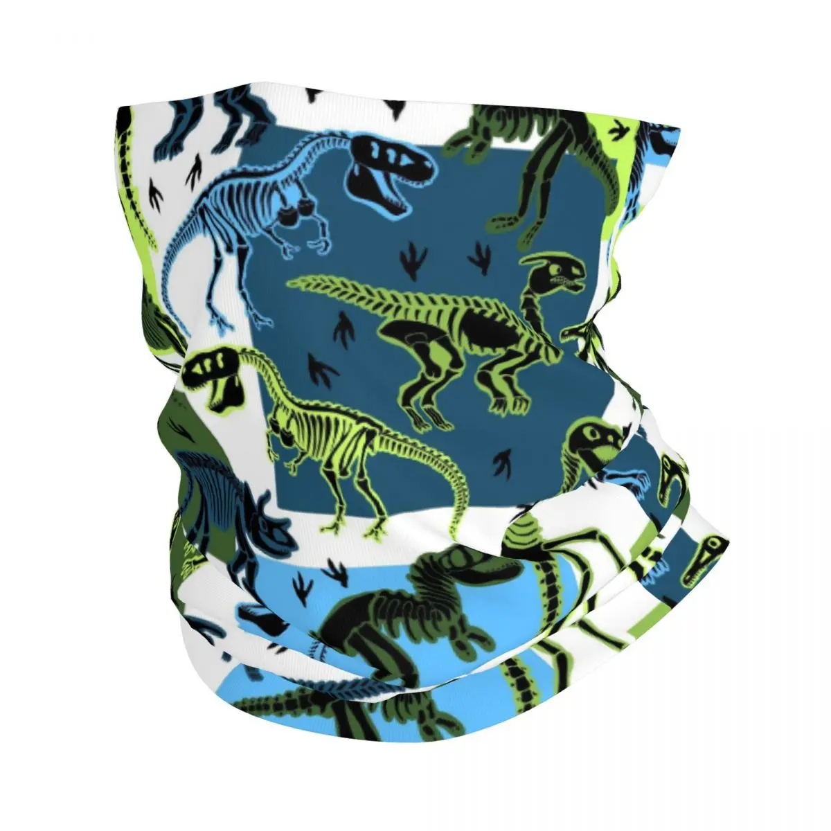 Pattern Dinosaur Skeletons Headband Neck Warmer Men Ski Running Tube Scarf Medical Nurse Face Bandana Gaiter